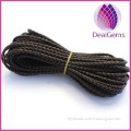 3mm round real braided leather cord various color for option for making jewelry bracelet